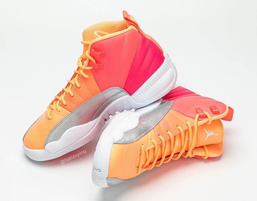 pink peach and silver jordans