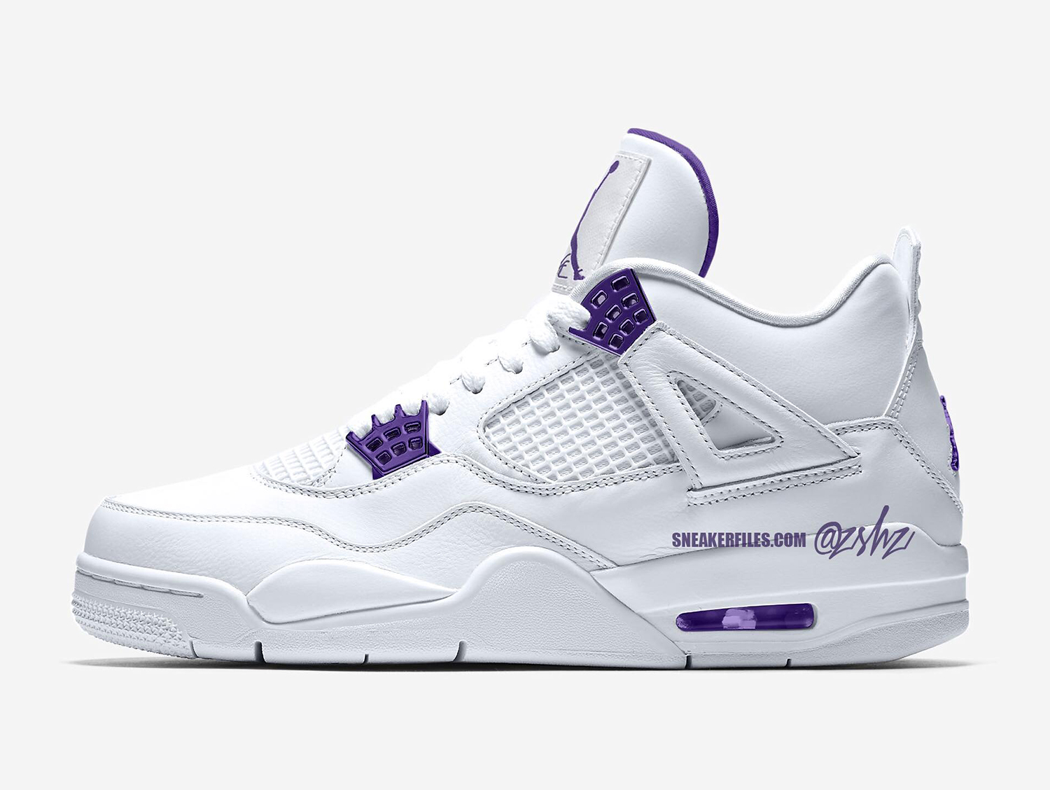 all white jordans with purple