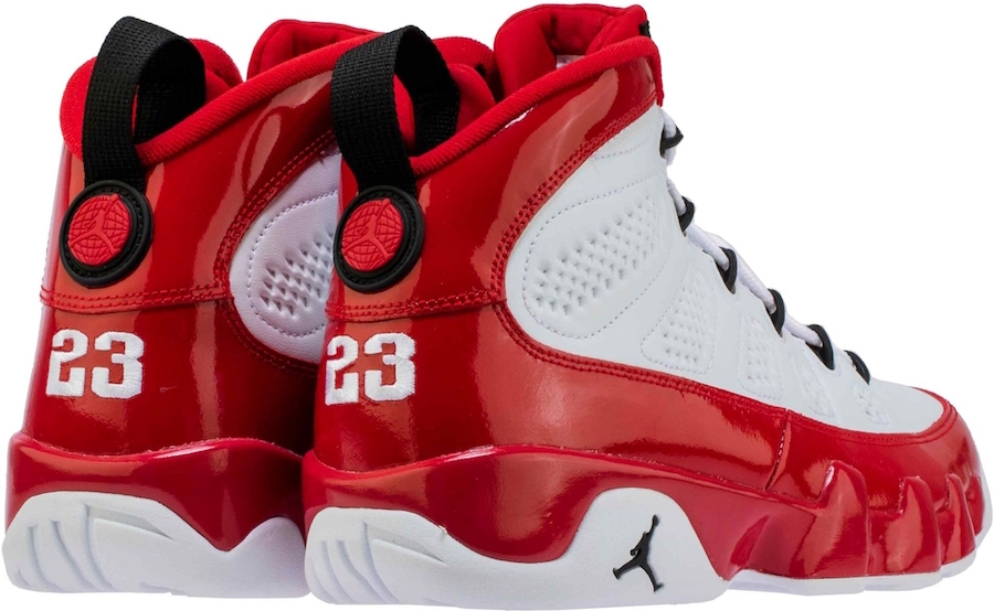 white and red jordan 9 2019