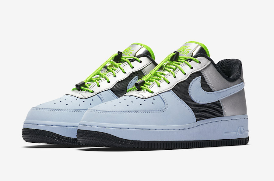 Nike Air Force 1 Low Baby Blue Volt Black Silver CN0176-400 Release Date