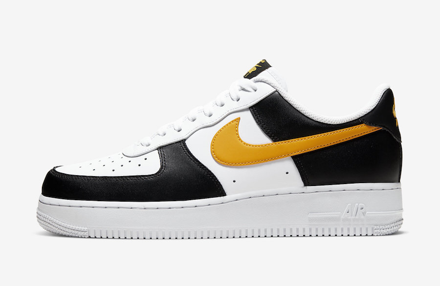 yellow and black high top air force ones