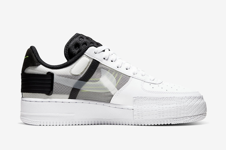 Nike Air Force 1 Type White Black Volt AT7859-101 Release Date