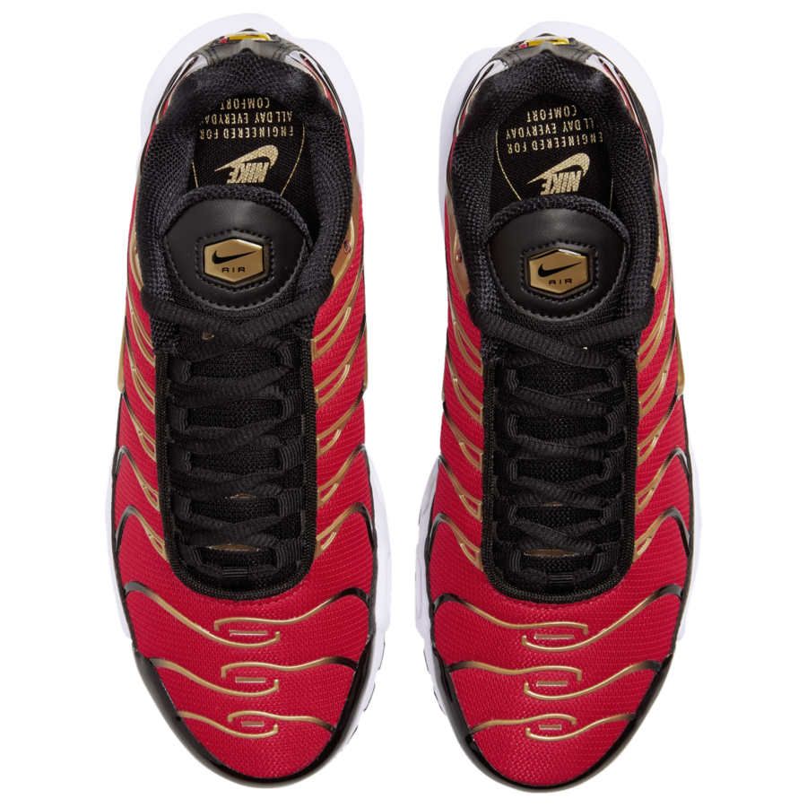 nike air max plus red and gold