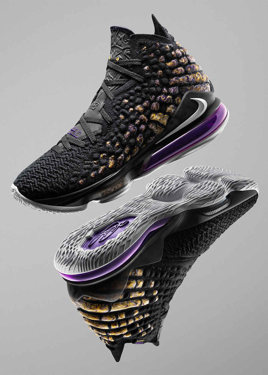Nike LeBron 17 Purple Gold Lakers