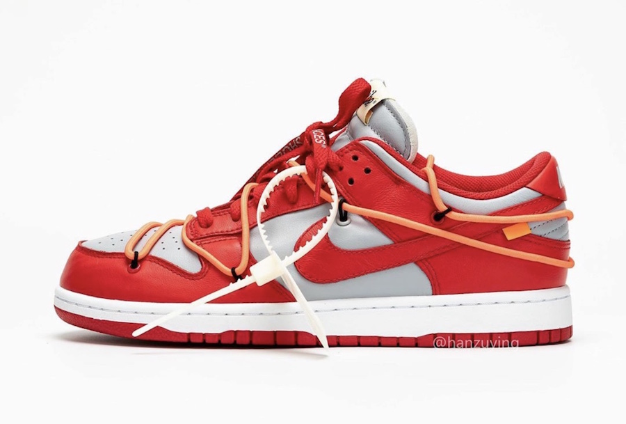 Off-White Nike Dunk Low Univeristy Red Wolf Grey CT0856-600 2019 Release Date
