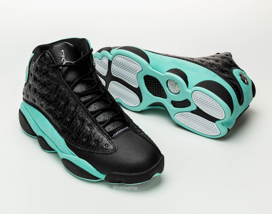 jordan 13 black and teal