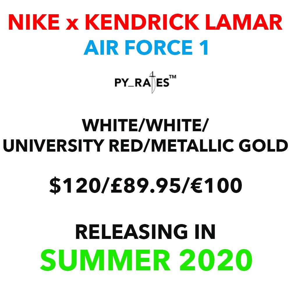 Kendrick Lamar Nike Air Force 1 Low White University Red Metallic Gold Release Date