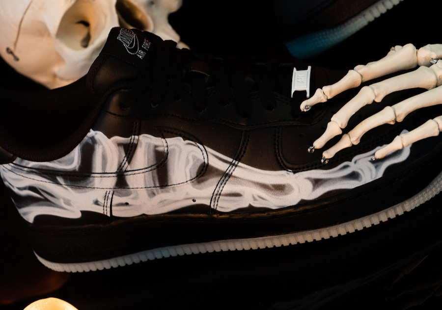 Nike Air Force 1 Low Black Skeleton Halloween (2019) Men's