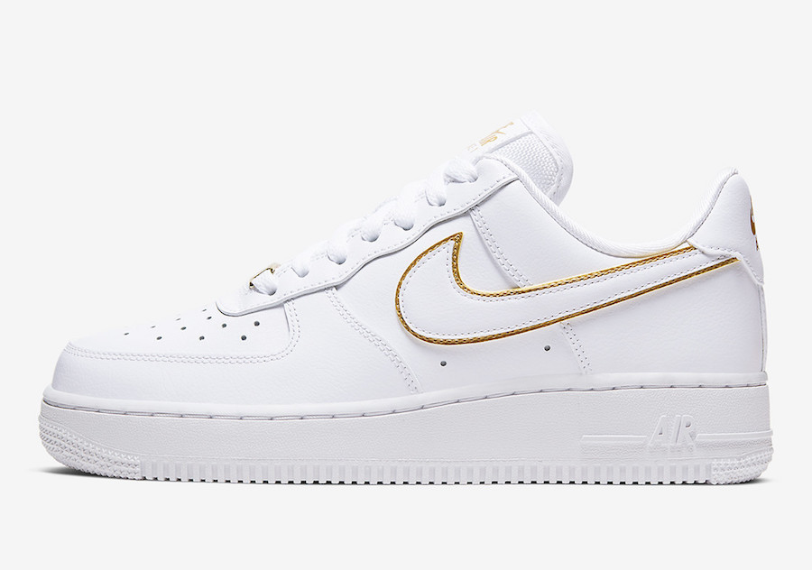 nike air force ones gold swoosh