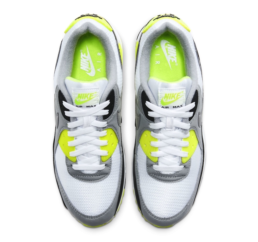 Nike Air Max 90 White Particle Grey Black Volt Release Date