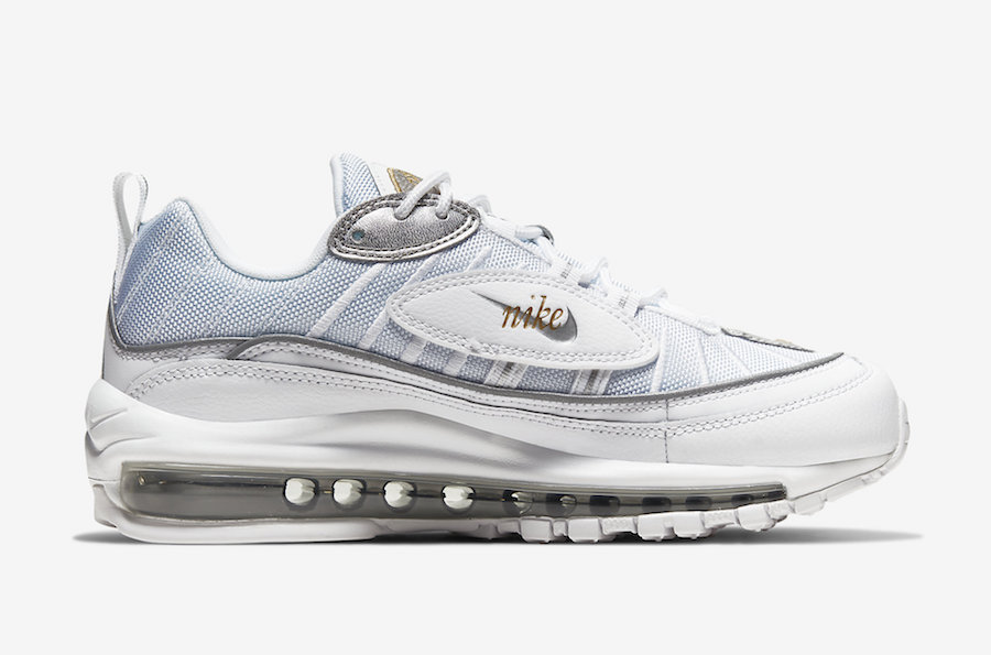 Nike Air Max 98 White Gold Silver CT2547-100 Release Date