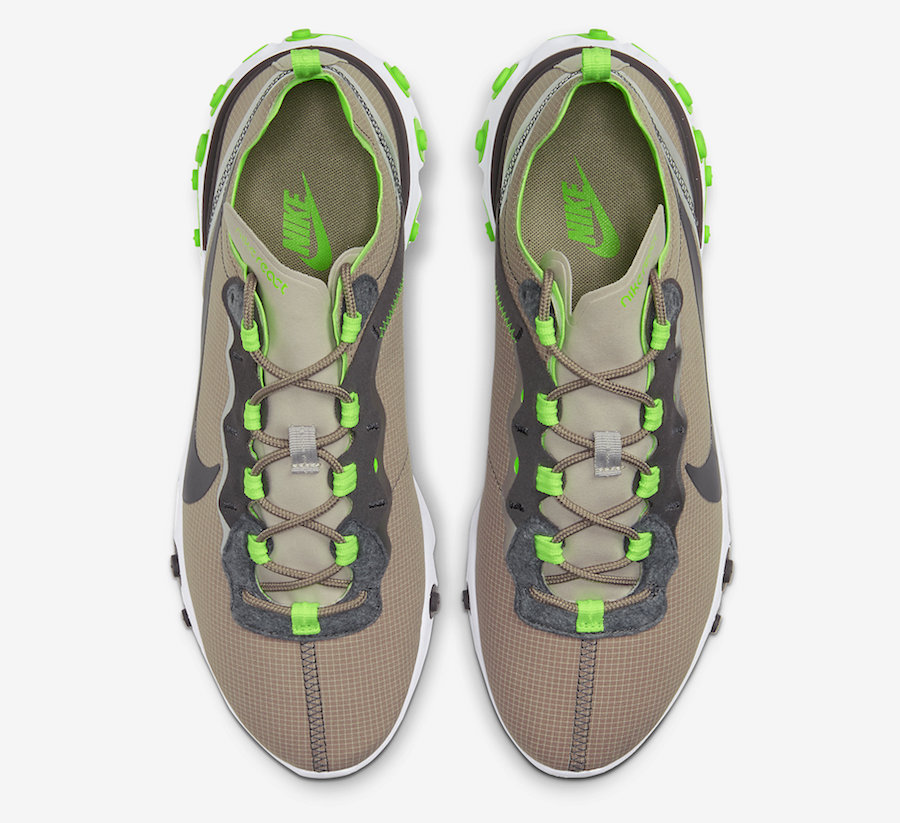 Nike React Element 55 Highlighted In Lime Green Sneakers Cartel