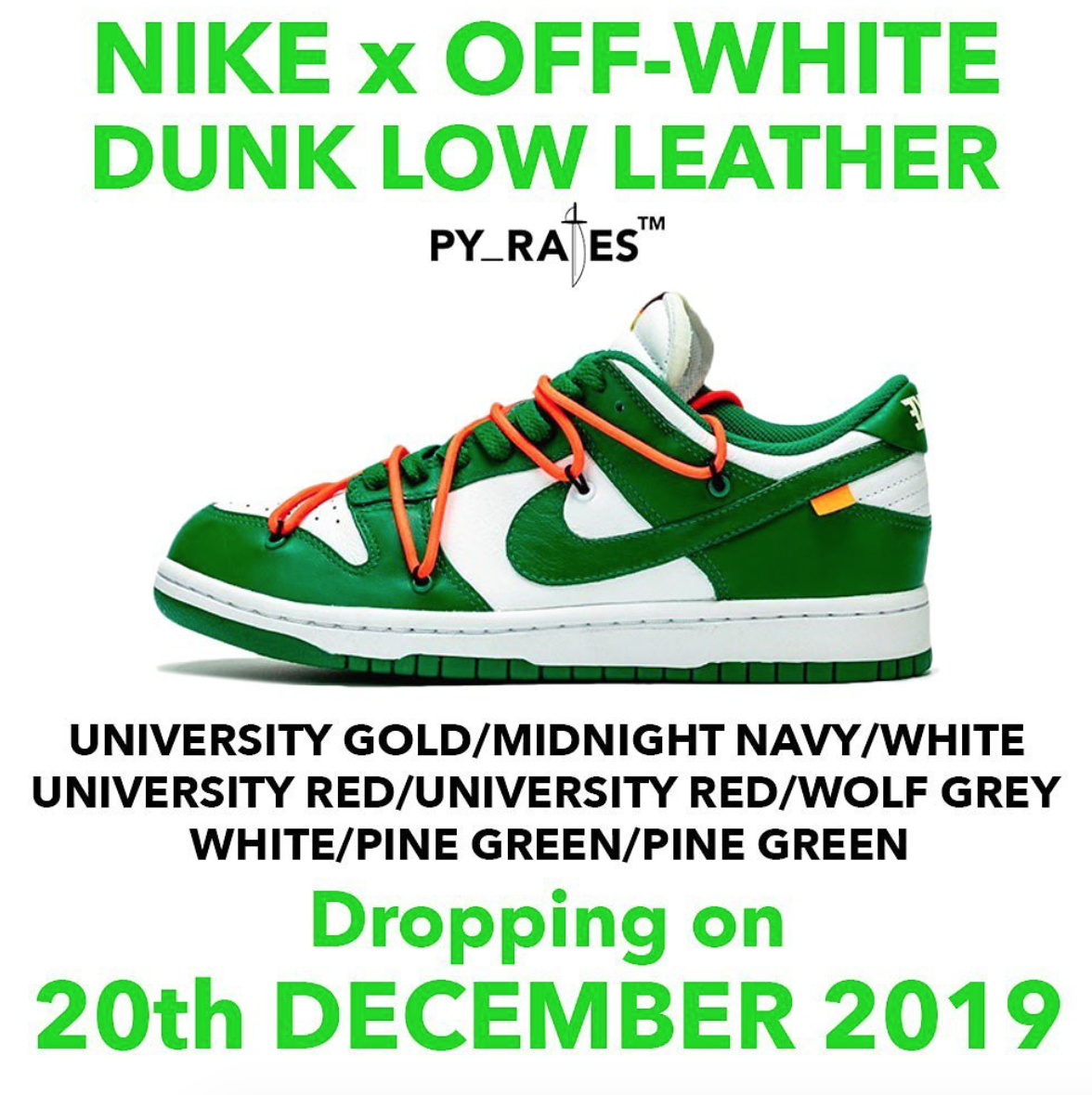 Off-White Nke Dunk Low Release Date