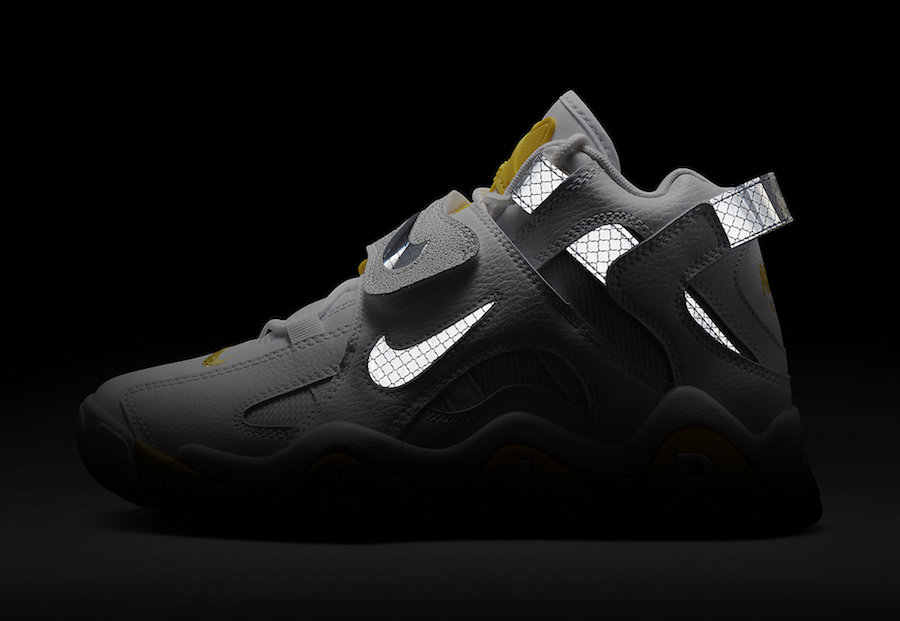 Nike Air Barrage Mid White Yellow Reflective CJ9574-100 Release 