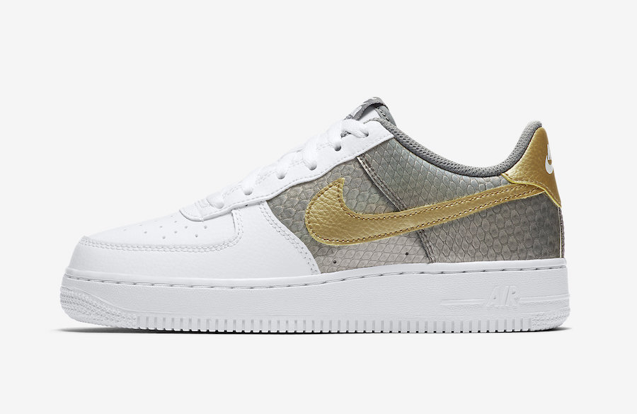 air force 1 grey and gold