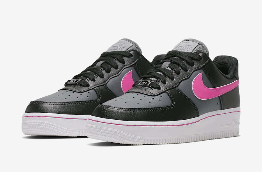 grey and pink air force ones