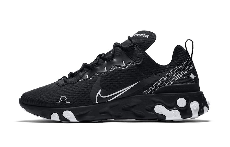 Nike React Element 55 Black Schematic Release Date