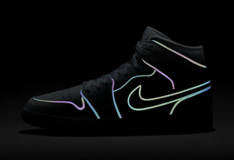 women's air jordan 1 mid se iridescent trim