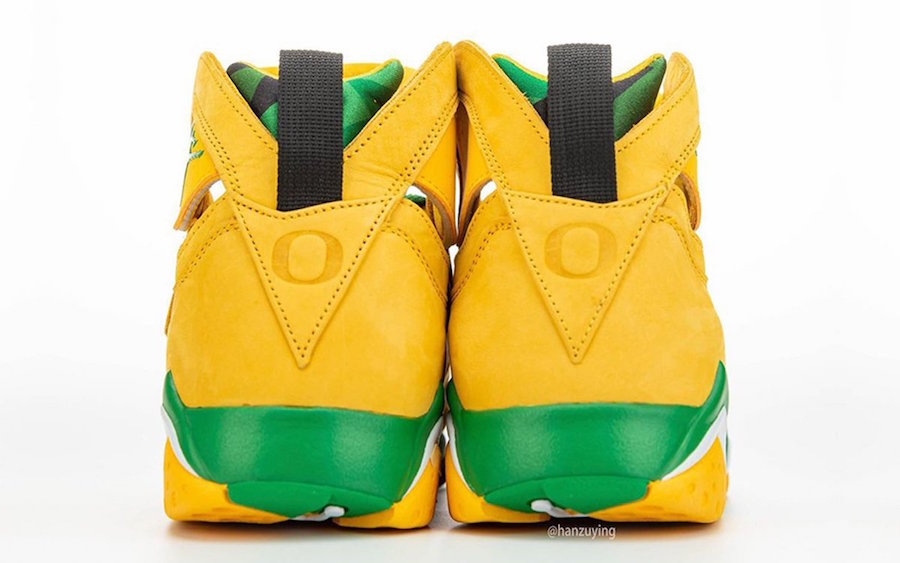 Air Jordan 7 Oregon Ducks Yellow Green PE
