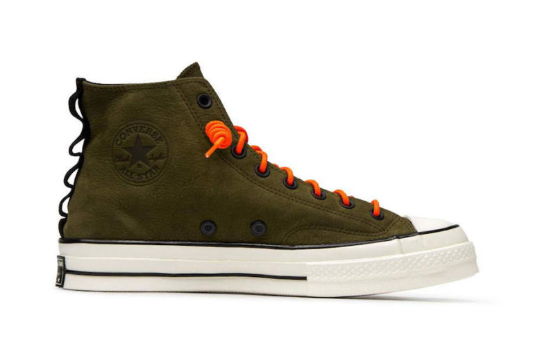 chuck 70 nubuck leather sneaker in egret & gravel