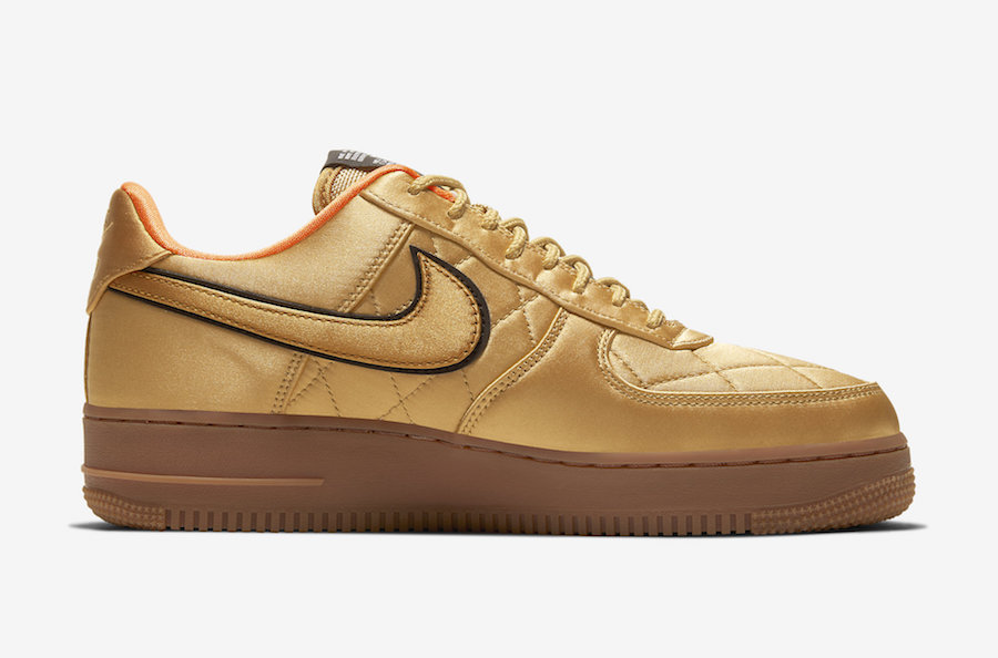 Nike Air Force 1 Low Quilted Gold Flight Jacket CU6724-777 Release Date