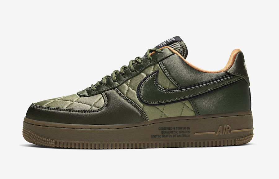 Nike Air Force 1 Low Quilted Olive Flight Jacket CU6724-333 Release Date