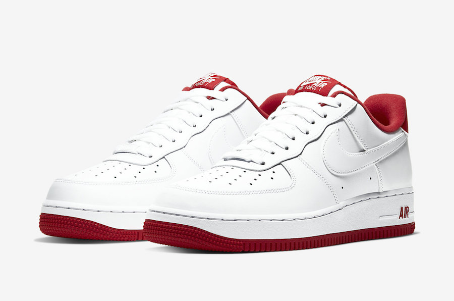 white and red air force 1s