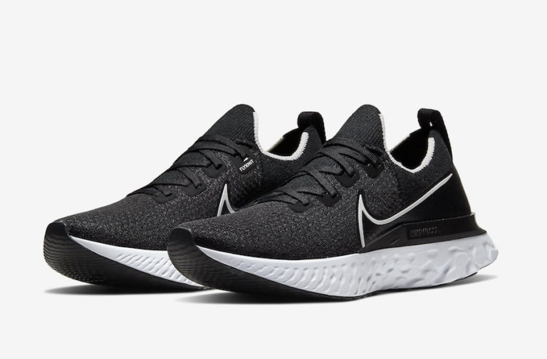 mens black and white nike react
