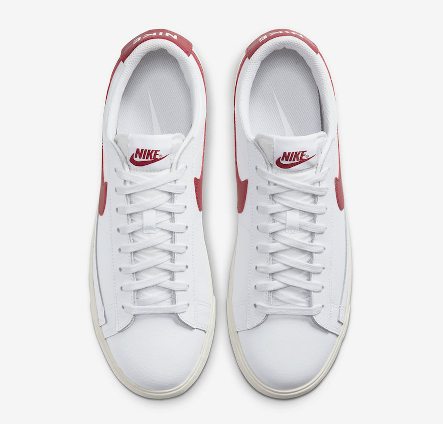 Nike Blazer Low Leather White University Red CI6377-102 Release Date