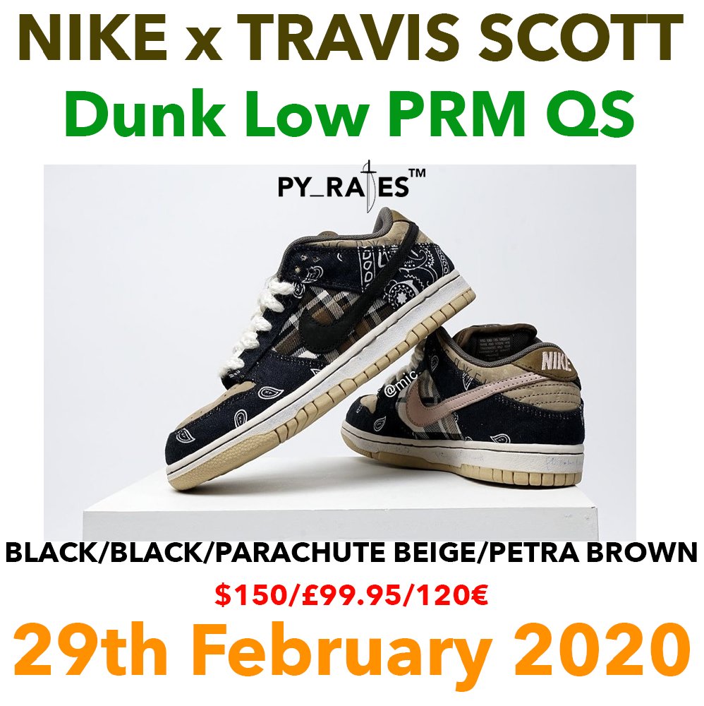 Travis Scott Nike SB Dunk Low PRM QS Release Date