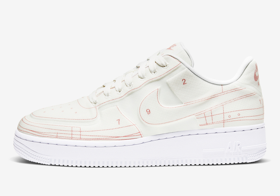 Nike Air Force 1 Low LX Blueprint Summit White University Red CI3445-100 Release Date