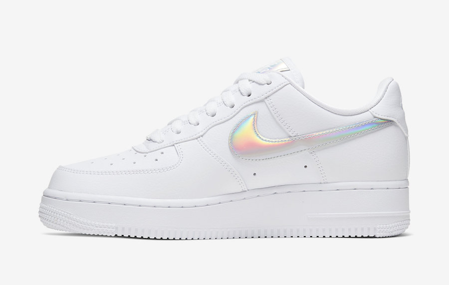 white and iridescent air force 1