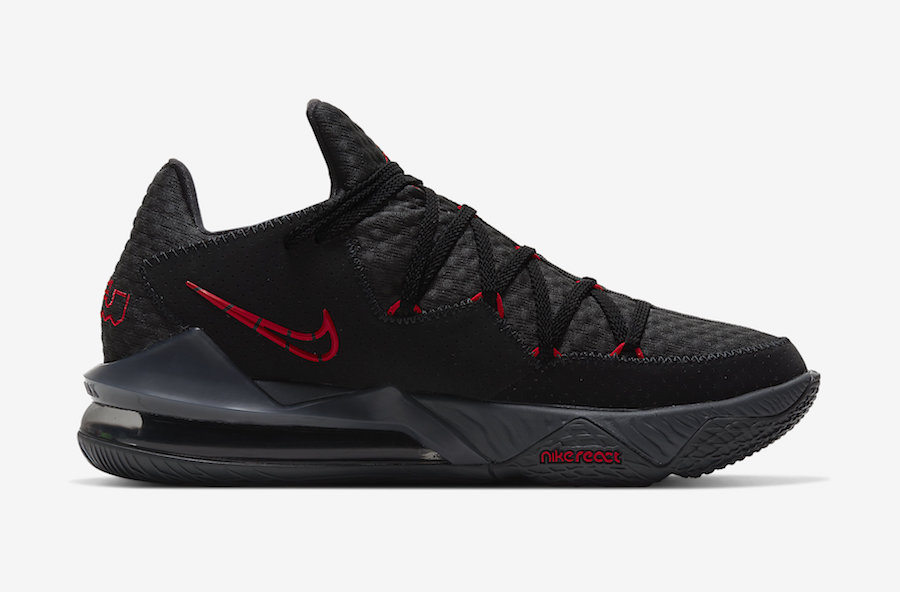 Nike LeBron 17 Low Bred Black University Red CD5007-001 Release Date