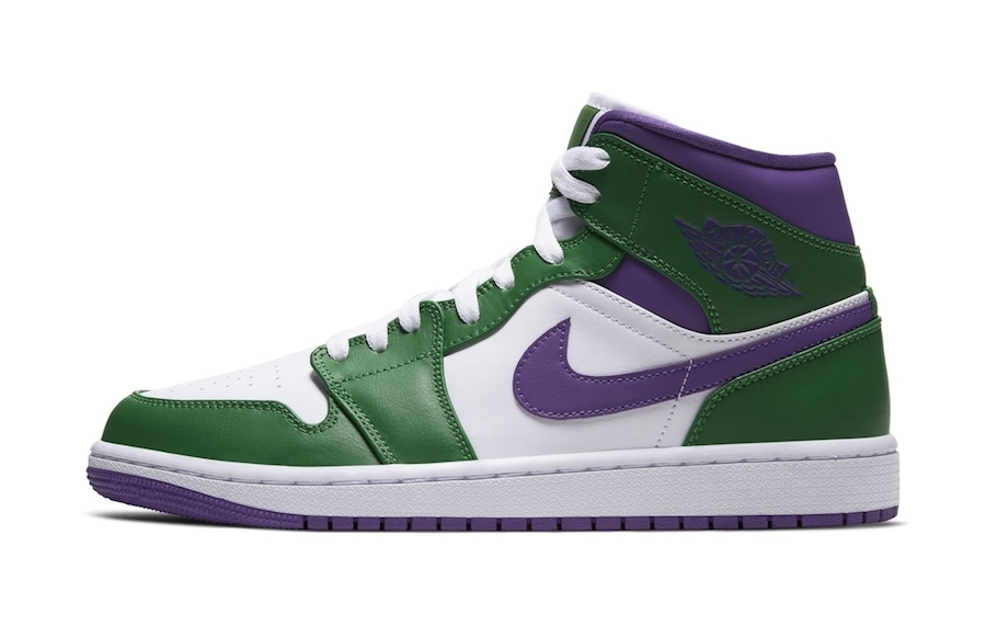 green purple and white jordan 1s