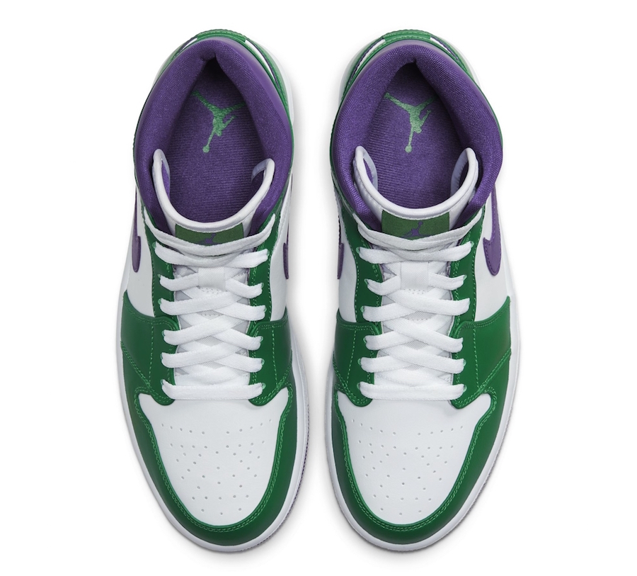purple green and white jordan ones