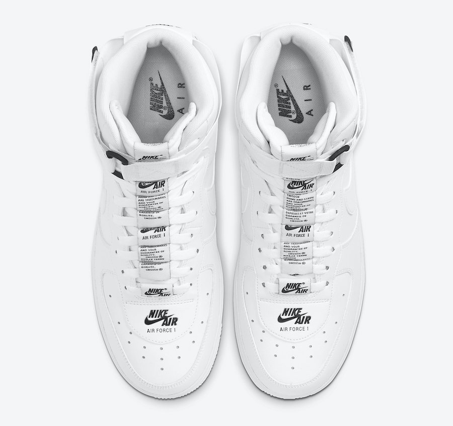 Nike Air Force 1 High White Black CJ1385-100 Release Date