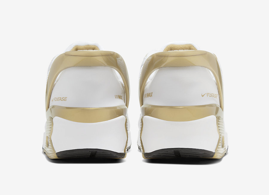 Nike Air Max 90 FlyEase White Metallic Gold CU0814-100 Release Date