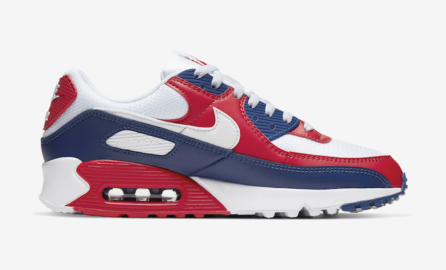 Nike Air Max 90 White Red Navy CW5456-100 Release Date