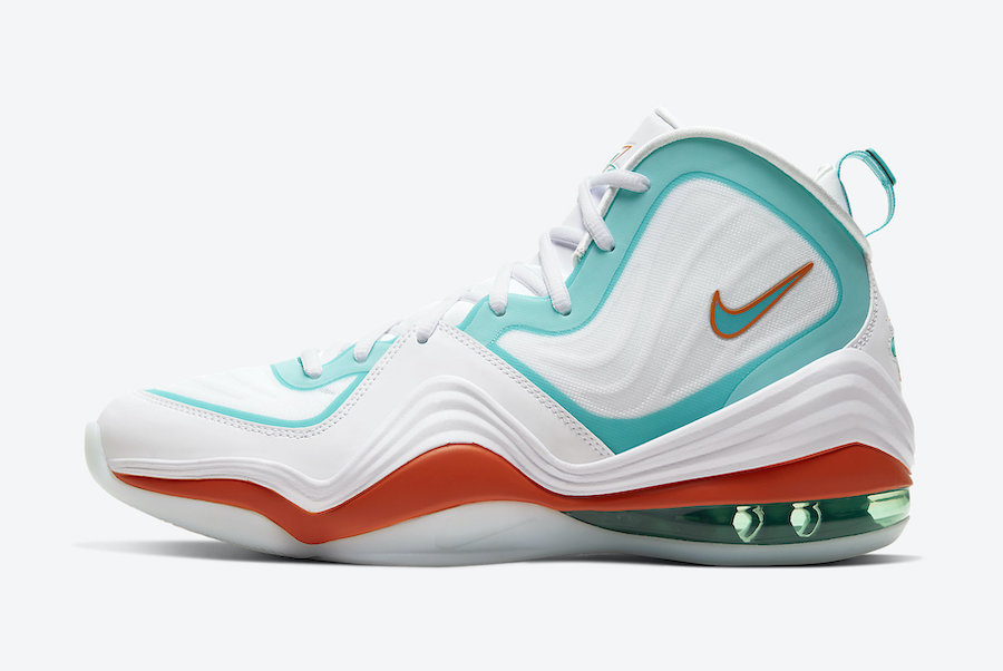 Nike Air Penny 5 V Miami Dolphins White 2020 CJ5396-100 Release Date