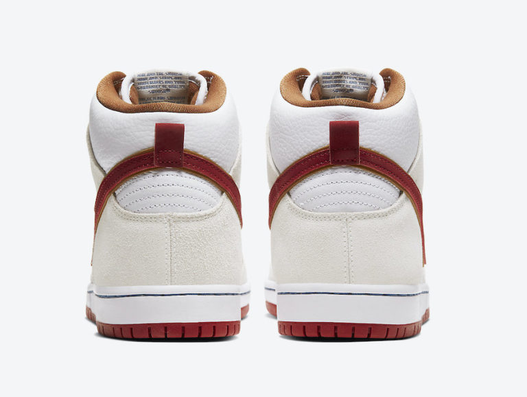 nike sb dunk high sail bright crimson