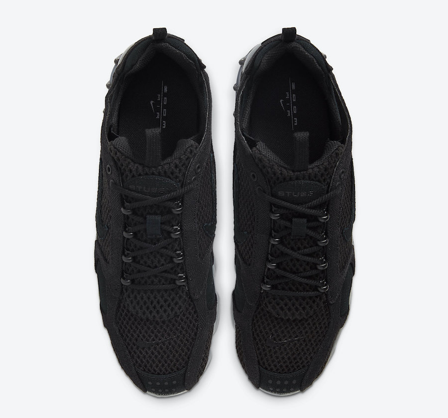 Stussy Nike Air Zoom Spiridon Cage 2 Black Grey CQ5486 001 Release Date 3