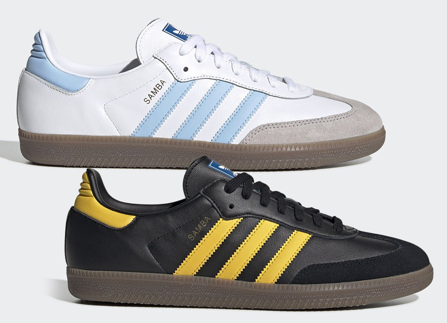 adidas samba yellow blue