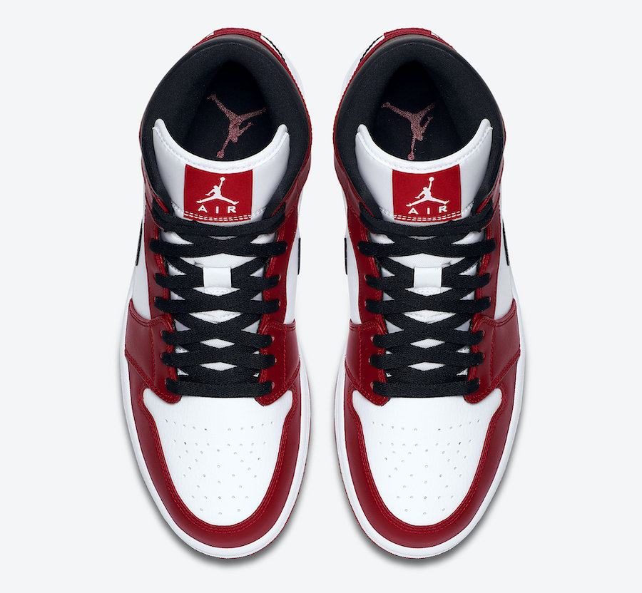 Air Jordan 1 Mid Chicago White Heel 554724-173 Release Date
