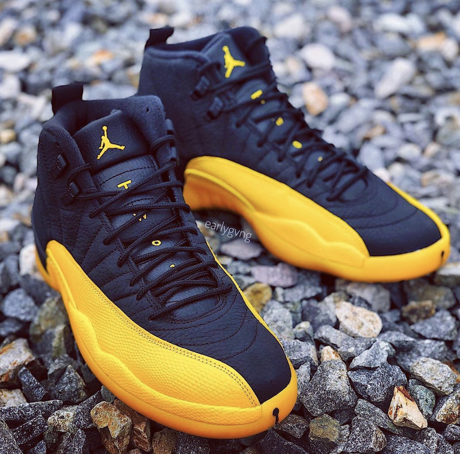 jordan 12 gold on feet