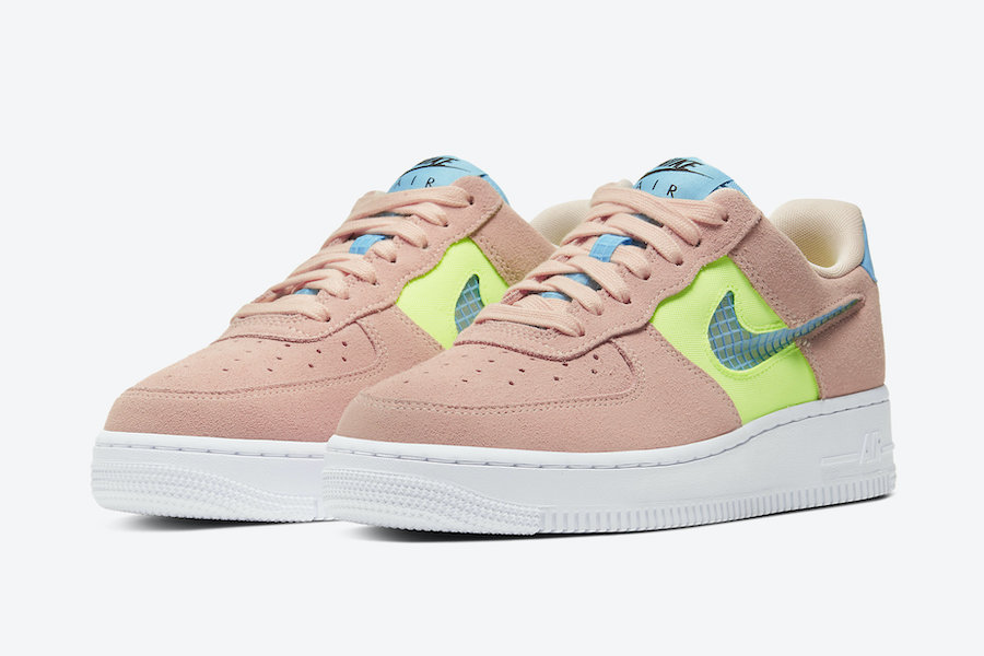 Nike Air Force 1 WMNS Washed Coral Ghost Green CJ1647-600 Release 
