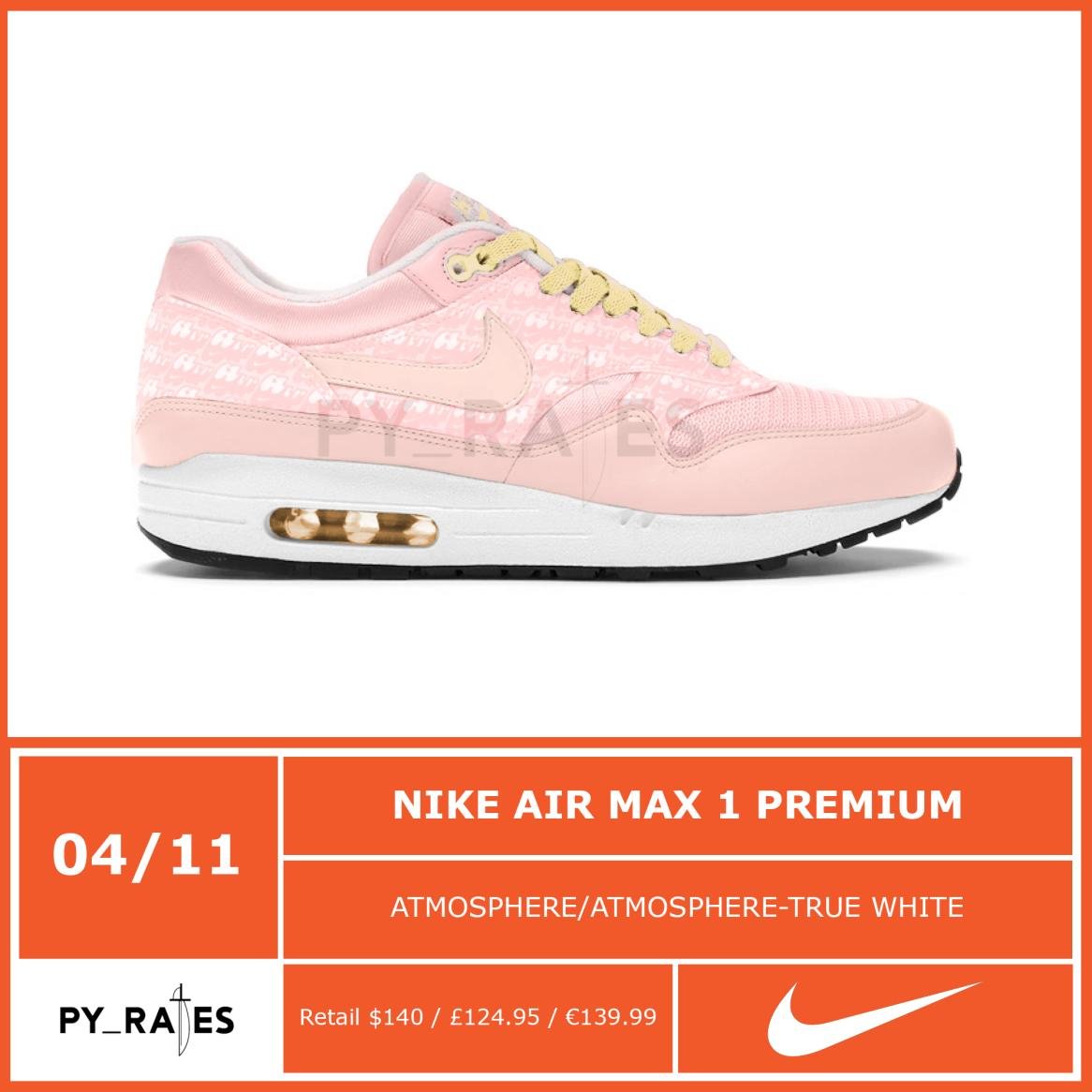 Nike Air Max 1 Powerwall Pink Lemonade 