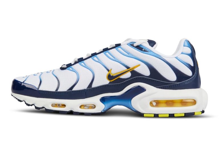 Nike Air Max Plus White Blue Gold CT1094-100 Release Date - SBD