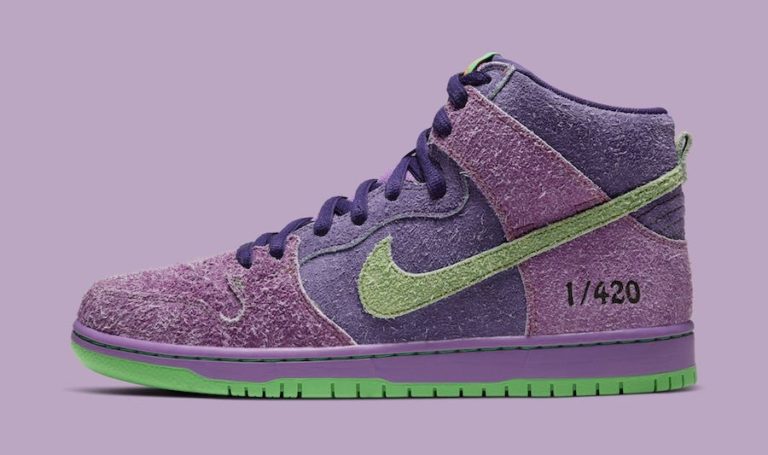nike sb dunk high purple skunk
