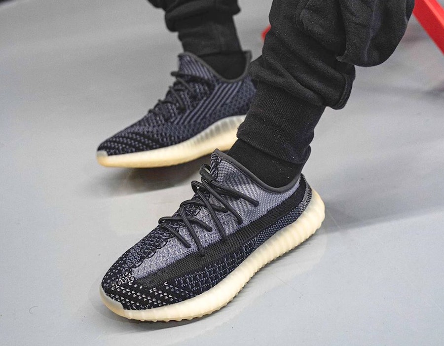 yeezy boost on foot