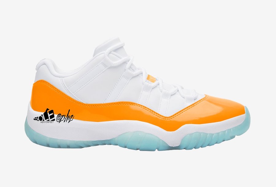 orange and white jordan 11